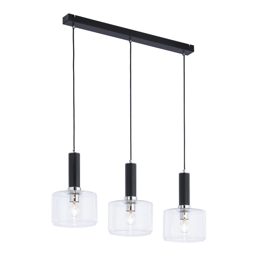 Jupiter 1857 - VA3 - Lestenec na vrvici VANES 3xE27/60W/230V sijajni krom/črna