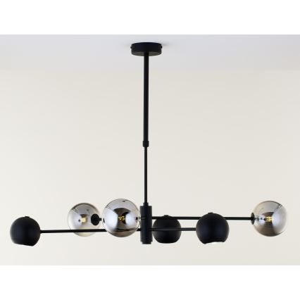 Jupiter 1974 - Lestenec na drogu MOKA 3xGU10/10W/230V + 3xG9/10W/230V črna/sijajni krom