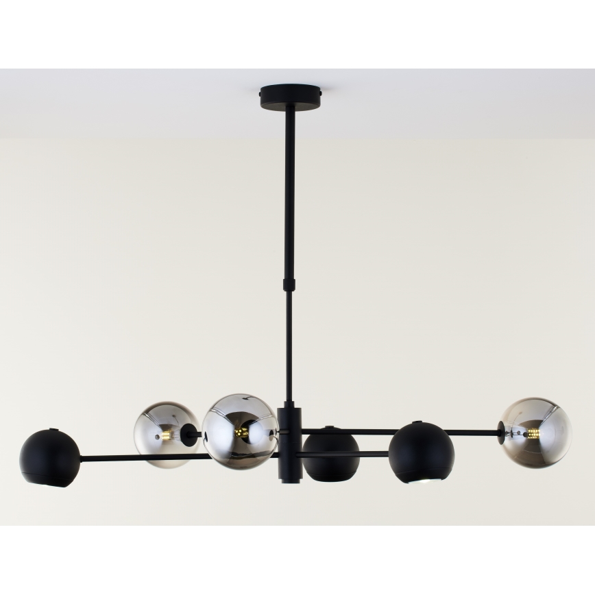 Jupiter 1974 - Lestenec na drogu MOKA 3xGU10/10W/230V + 3xG9/10W/230V črna/sijajni krom