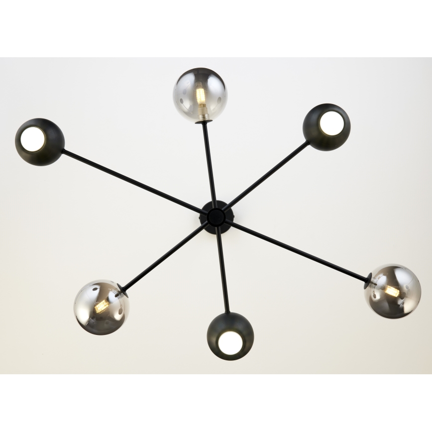 Jupiter 1974 - Lestenec na drogu MOKA 3xGU10/10W/230V + 3xG9/10W/230V črna/sijajni krom