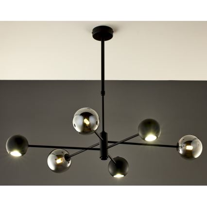 Jupiter 1974 - Lestenec na drogu MOKA 3xGU10/10W/230V + 3xG9/10W/230V črna/sijajni krom
