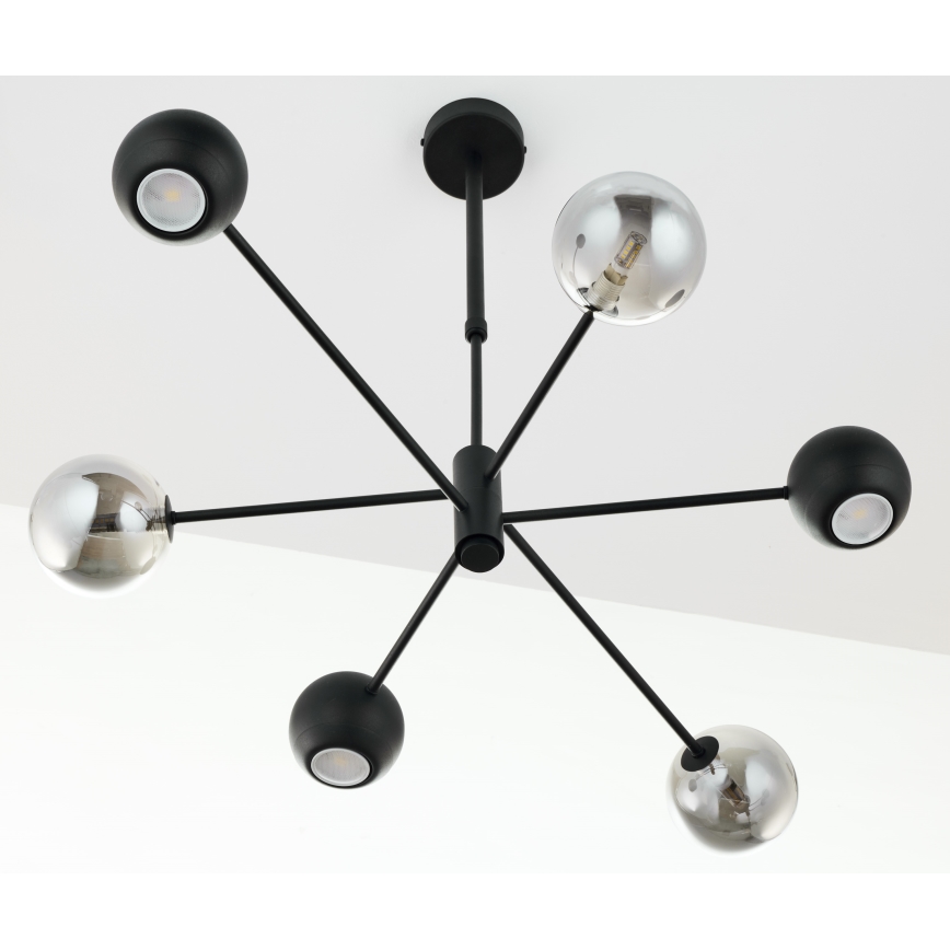 Jupiter 1974 - Lestenec na drogu MOKA 3xGU10/10W/230V + 3xG9/10W/230V črna/sijajni krom