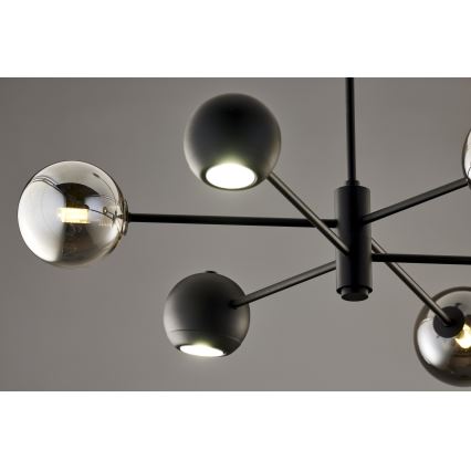 Jupiter 1974 - Lestenec na drogu MOKA 3xGU10/10W/230V + 3xG9/10W/230V črna/sijajni krom