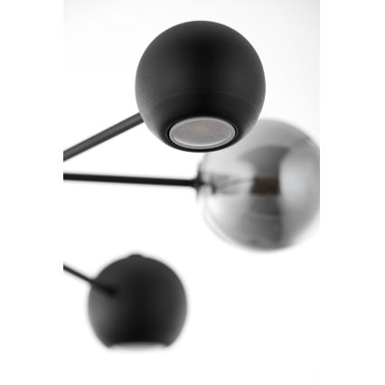 Jupiter 1974 - Lestenec na drogu MOKA 3xGU10/10W/230V + 3xG9/10W/230V črna/sijajni krom