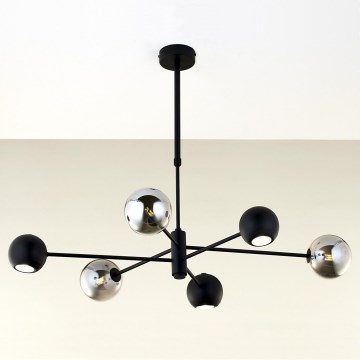 Jupiter 1974 - Lestenec na drogu MOKA 3xGU10/10W/230V + 3xG9/10W/230V črna/sijajni krom