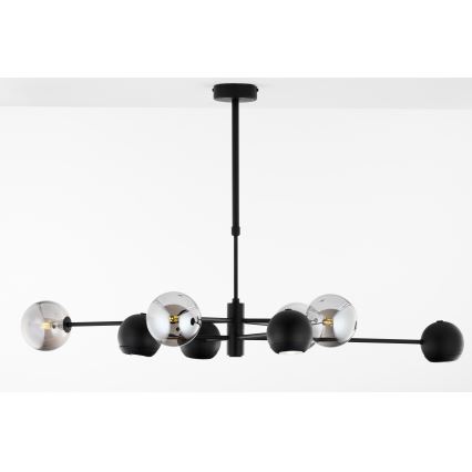 Jupiter 1975 - Lestenec na drogu MOKA 4xGU10/10W/230V + 4xG9/10W/230V črna/sijajni krom