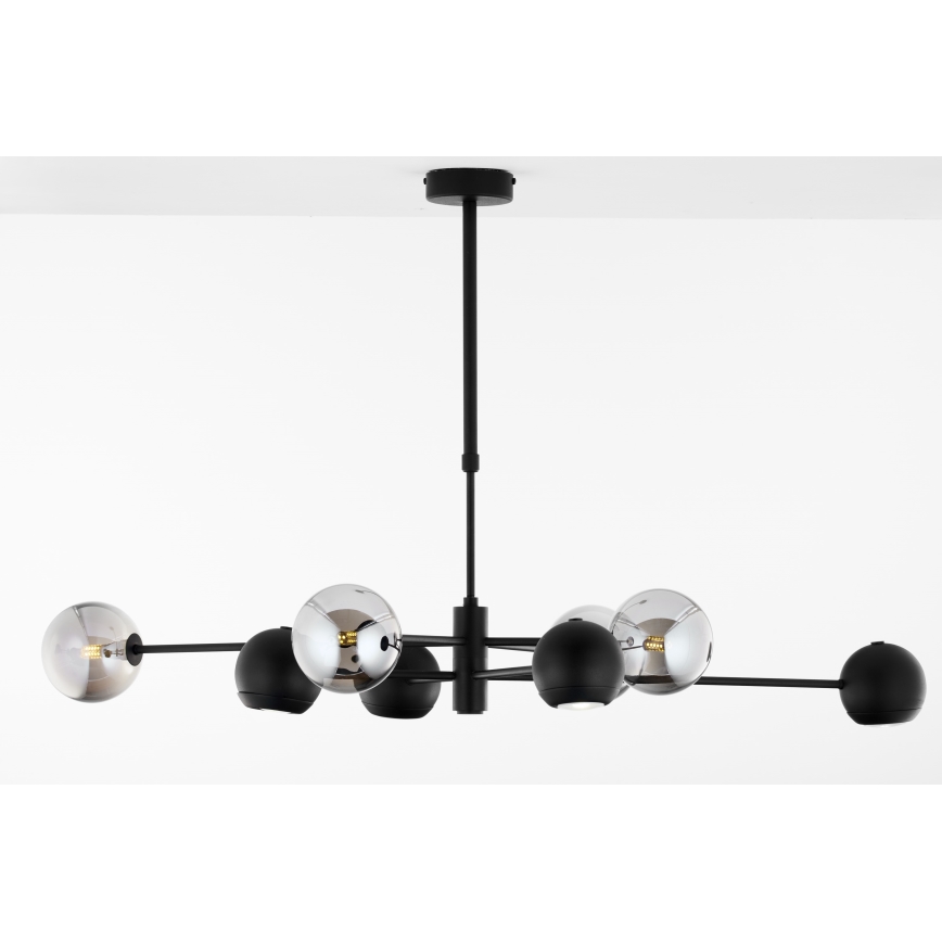 Jupiter 1975 - Lestenec na drogu MOKA 4xGU10/10W/230V + 4xG9/10W/230V črna/sijajni krom
