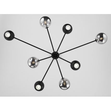 Jupiter 1975 - Lestenec na drogu MOKA 4xGU10/10W/230V + 4xG9/10W/230V črna/sijajni krom