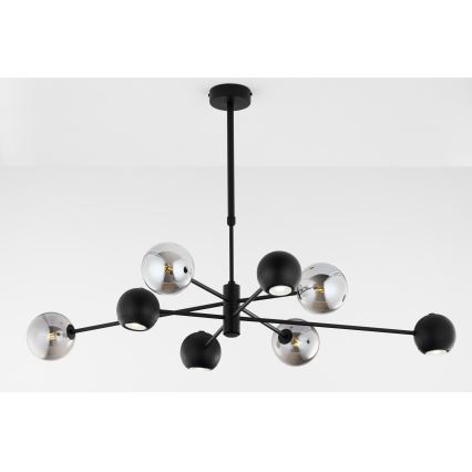 Jupiter 1975 - Lestenec na drogu MOKA 4xGU10/10W/230V + 4xG9/10W/230V črna/sijajni krom