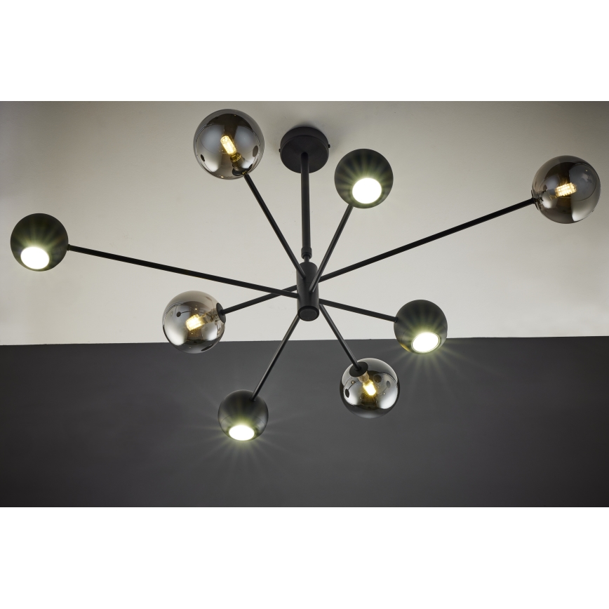 Jupiter 1975 - Lestenec na drogu MOKA 4xGU10/10W/230V + 4xG9/10W/230V črna/sijajni krom
