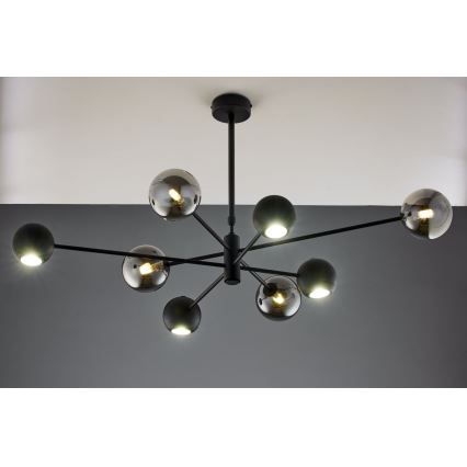 Jupiter 1975 - Lestenec na drogu MOKA 4xGU10/10W/230V + 4xG9/10W/230V črna/sijajni krom