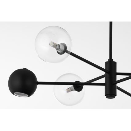 Jupiter 1995 - Lestenec na drogu MOKA 3xGU10/10W/230V + 3xG9/10W/230V črna/prozorna