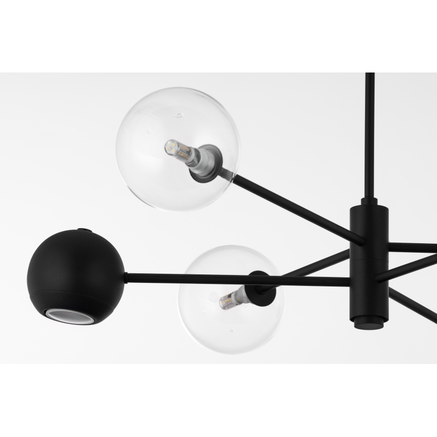 Jupiter 1995 - Lestenec na drogu MOKA 3xGU10/10W/230V + 3xG9/10W/230V črna/prozorna