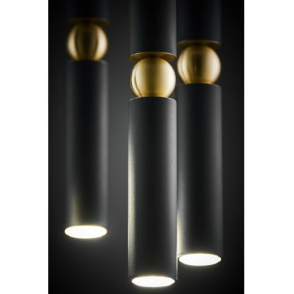 Jupiter 2014 - Lestenec na vrvici ALAS 5xGU10/10W/230V črna/zlata