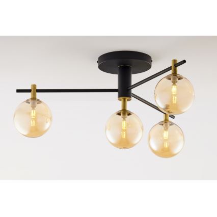 Jupiter 2031 - Nadgradni lestenec FIGARO 4xG9/10W/230V črna/zlata/bež