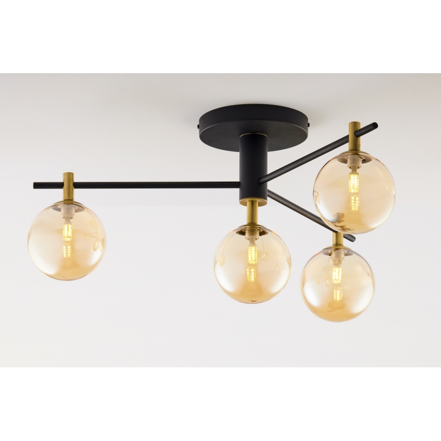 Jupiter 2031 - Nadgradni lestenec FIGARO 4xG9/10W/230V črna/zlata/bež