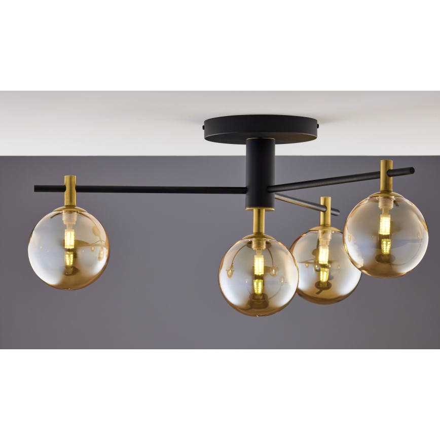 Jupiter 2031 - Nadgradni lestenec FIGARO 4xG9/10W/230V črna/zlata/bež