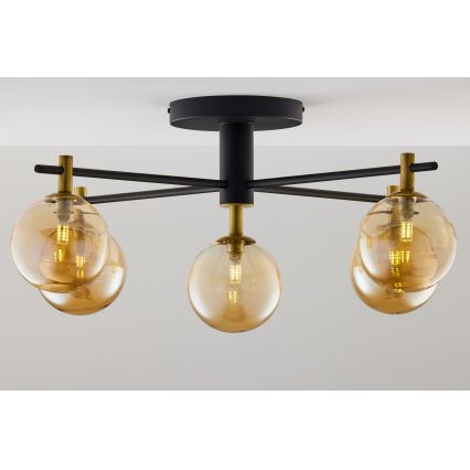 Jupiter 2032 - Nadgradni lestenec FIGARO 5xG9/10W/230V črna/zlata/bež