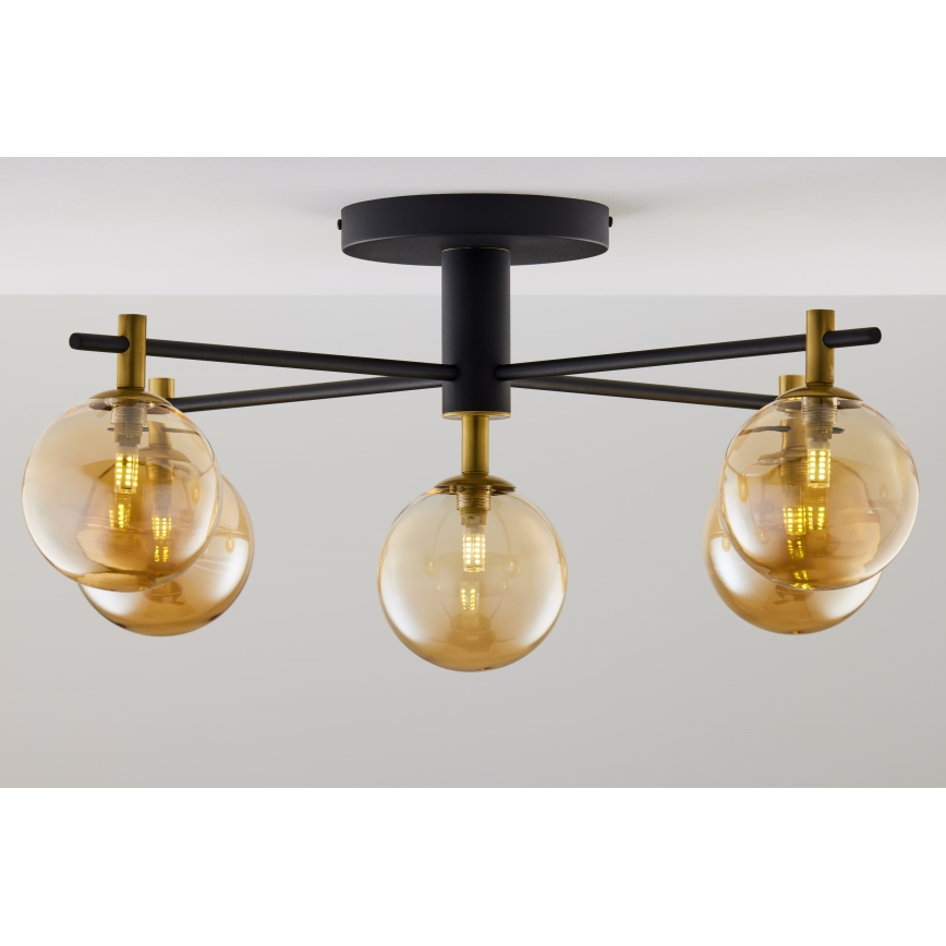 Jupiter 2032 - Nadgradni lestenec FIGARO 5xG9/10W/230V črna/zlata/bež