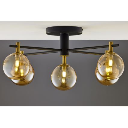 Jupiter 2032 - Nadgradni lestenec FIGARO 5xG9/10W/230V črna/zlata/bež