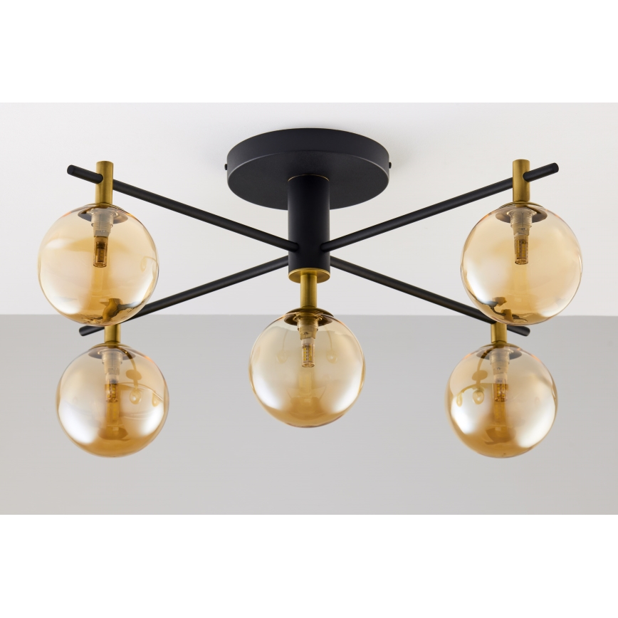 Jupiter 2032 - Nadgradni lestenec FIGARO 5xG9/10W/230V črna/zlata/bež