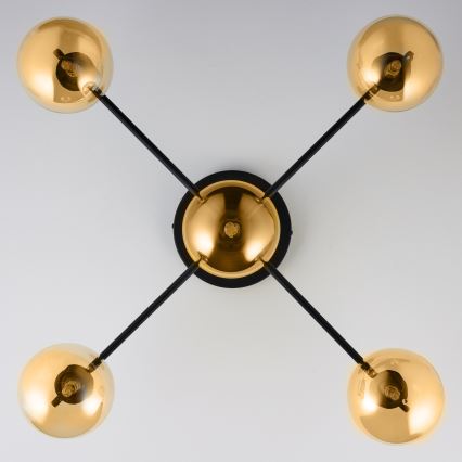 Jupiter 2032 - Nadgradni lestenec FIGARO 5xG9/10W/230V črna/zlata/bež