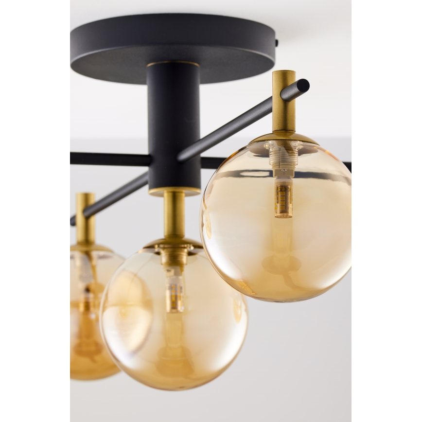 Jupiter 2032 - Nadgradni lestenec FIGARO 5xG9/10W/230V črna/zlata/bež