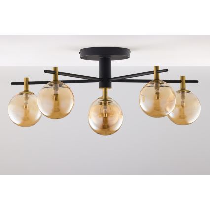 Jupiter 2033 - Nadgradni lestenec FIGARO 6xG9/10W/230V črna/zlata/bež