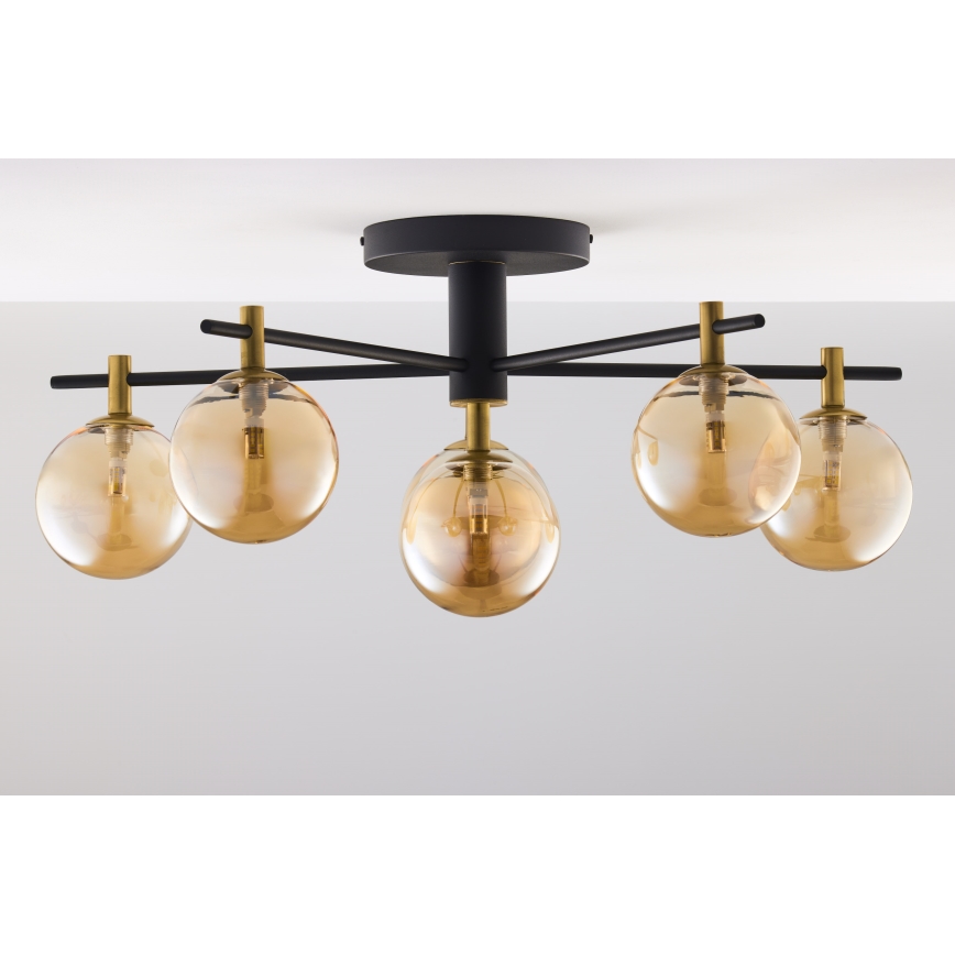 Jupiter 2033 - Nadgradni lestenec FIGARO 6xG9/10W/230V črna/zlata/bež