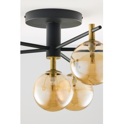 Jupiter 2033 - Nadgradni lestenec FIGARO 6xG9/10W/230V črna/zlata/bež