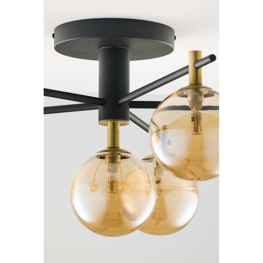 Jupiter 2033 - Nadgradni lestenec FIGARO 6xG9/10W/230V črna/zlata/bež