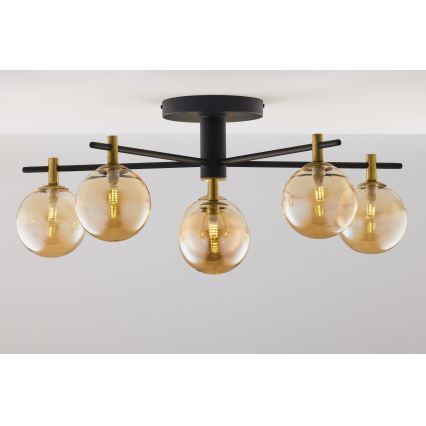 Jupiter 2033 - Nadgradni lestenec FIGARO 6xG9/10W/230V črna/zlata/bež