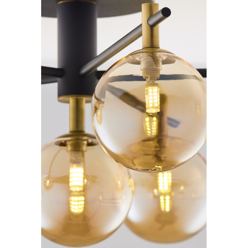 Jupiter 2033 - Nadgradni lestenec FIGARO 6xG9/10W/230V črna/zlata/bež