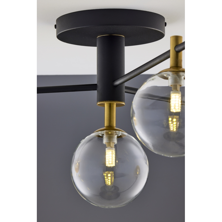 Jupiter 2034 - Nadgradni lestenec FIGARO 4xG9/10W/230V črna/zlata/bež/prozorna