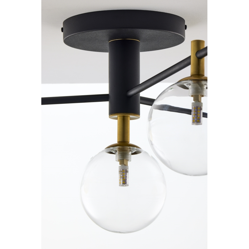 Jupiter 2034 - Nadgradni lestenec FIGARO 4xG9/10W/230V črna/zlata/bež/prozorna