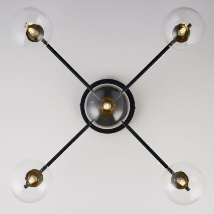 Jupiter 2035 - Nadgradni lestenec FIGARO 5xG9/10W/230V črna/zlata/bež/prozorna