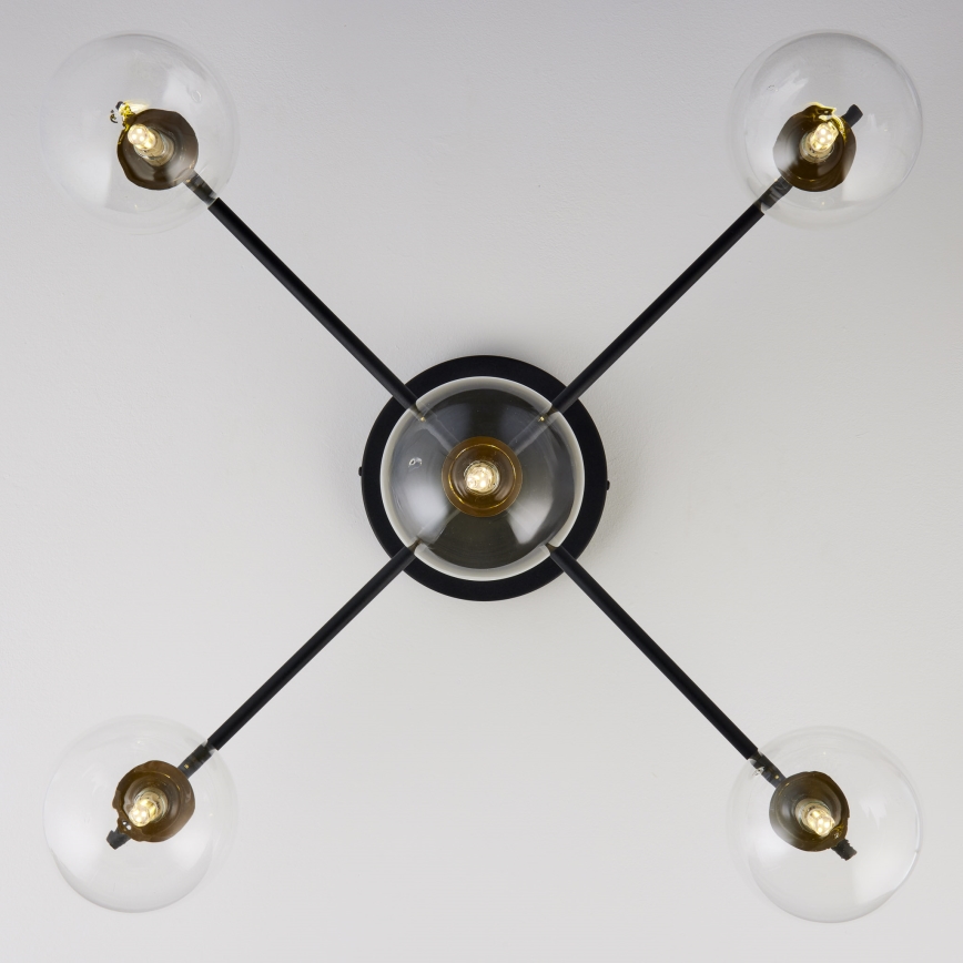 Jupiter 2035 - Nadgradni lestenec FIGARO 5xG9/10W/230V črna/zlata/bež/prozorna