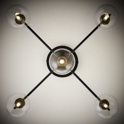 Jupiter 2035 - Nadgradni lestenec FIGARO 5xG9/10W/230V črna/zlata/bež/prozorna