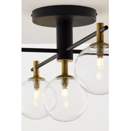 Jupiter 2035 - Nadgradni lestenec FIGARO 5xG9/10W/230V črna/zlata/bež/prozorna