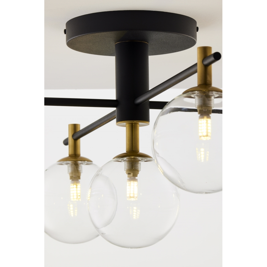 Jupiter 2035 - Nadgradni lestenec FIGARO 5xG9/10W/230V črna/zlata/bež/prozorna