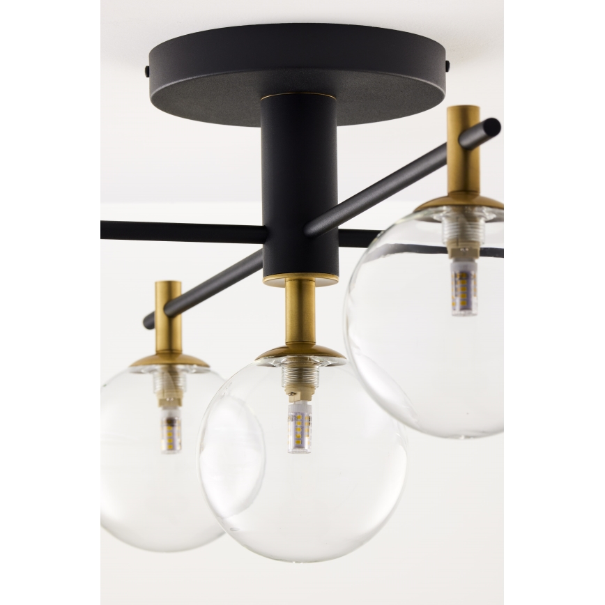 Jupiter 2035 - Nadgradni lestenec FIGARO 5xG9/10W/230V črna/zlata/bež/prozorna