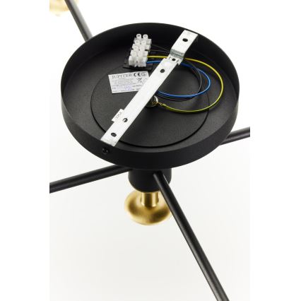 Jupiter 2035 - Nadgradni lestenec FIGARO 5xG9/10W/230V črna/zlata/bež/prozorna