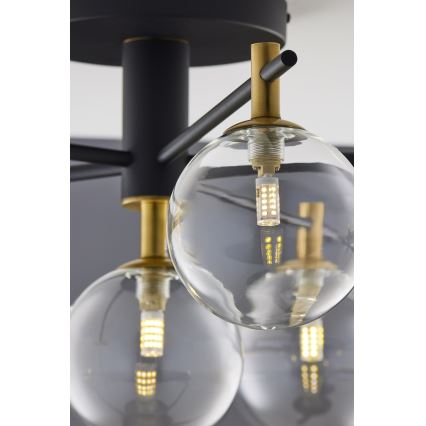 Jupiter 2036 - Nadgradni lestenec FIGARO 6xG9/10W/230V črna/zlata/bež/prozorna