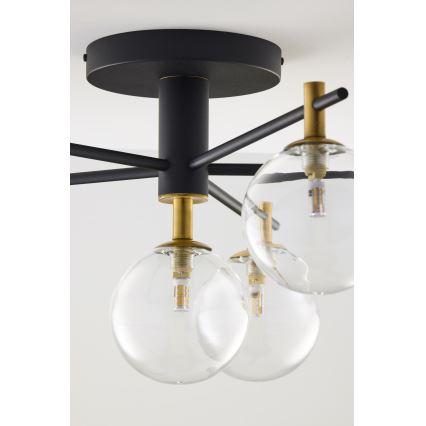 Jupiter 2036 - Nadgradni lestenec FIGARO 6xG9/10W/230V črna/zlata/bež/prozorna