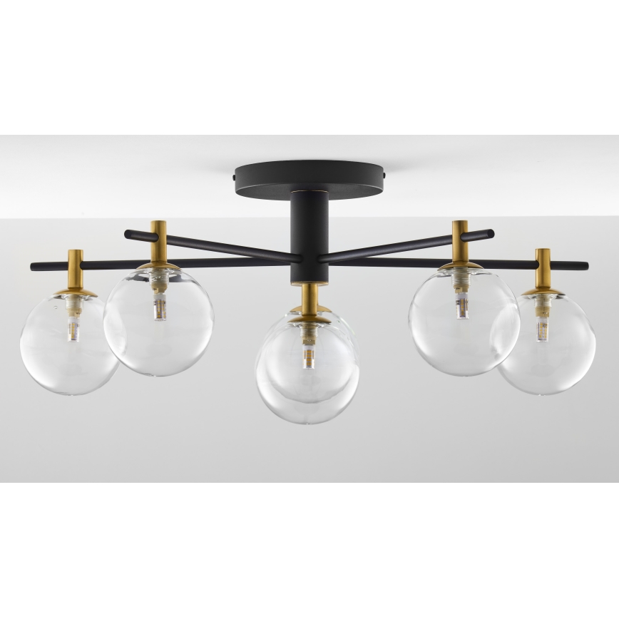 Jupiter 2036 - Nadgradni lestenec FIGARO 6xG9/10W/230V črna/zlata/bež/prozorna