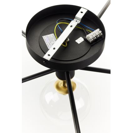 Jupiter 2036 - Nadgradni lestenec FIGARO 6xG9/10W/230V črna/zlata/bež/prozorna