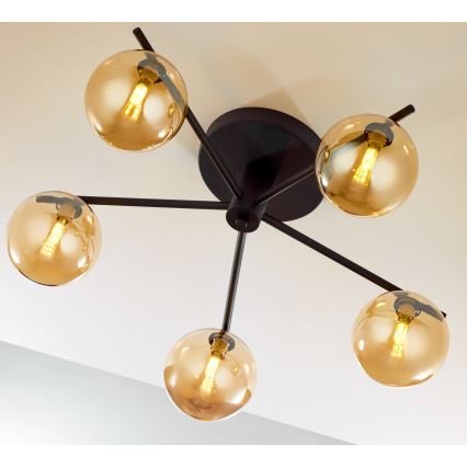 Jupiter 2047 - Lestenec PRATO 5xG9/10W/230V črna/bež