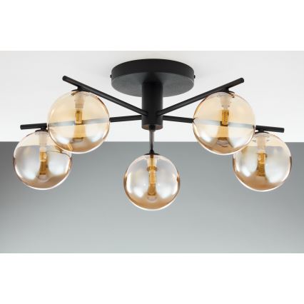 Jupiter 2047 - Lestenec PRATO 5xG9/10W/230V črna/bež