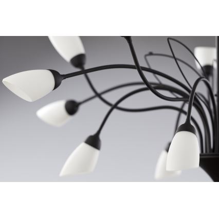 Jupiter 2057 - Lestenec na verigi GLORIOSA 15xG9/14W/230V črna