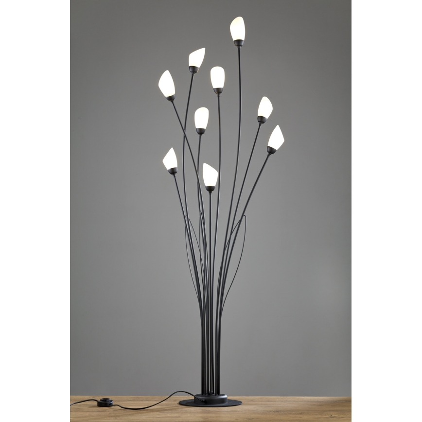 Jupiter 2058 - Stoječa svetilka GLORIOSA 9xG9/14W/230V črna